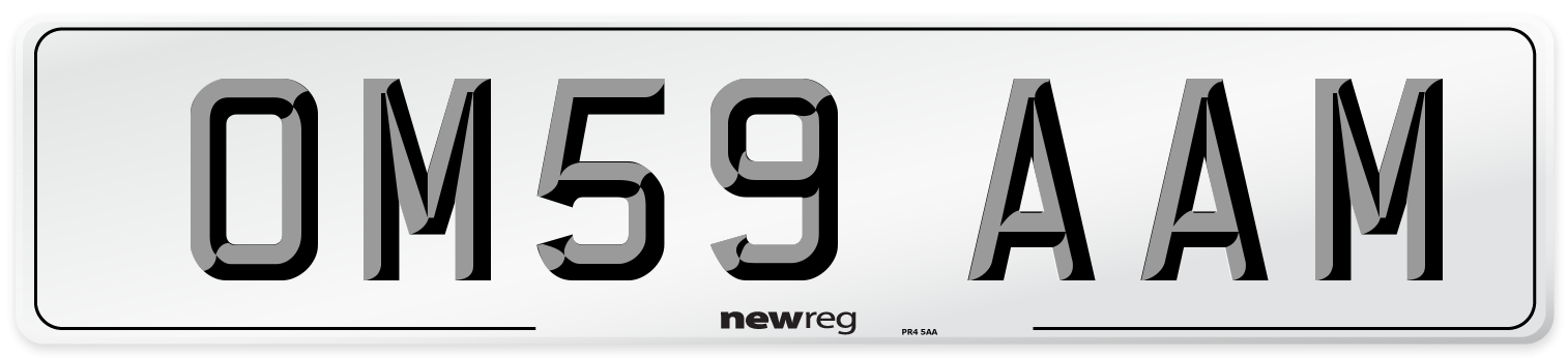 OM59 AAM Number Plate from New Reg